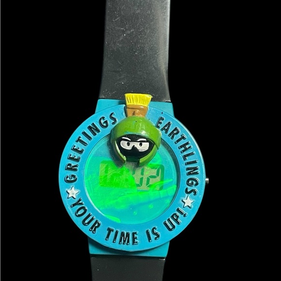 1993 Looney Tunes Marvin the Martian Greeting Earthlings 3D Watch New Battery - Picture 6 of 6